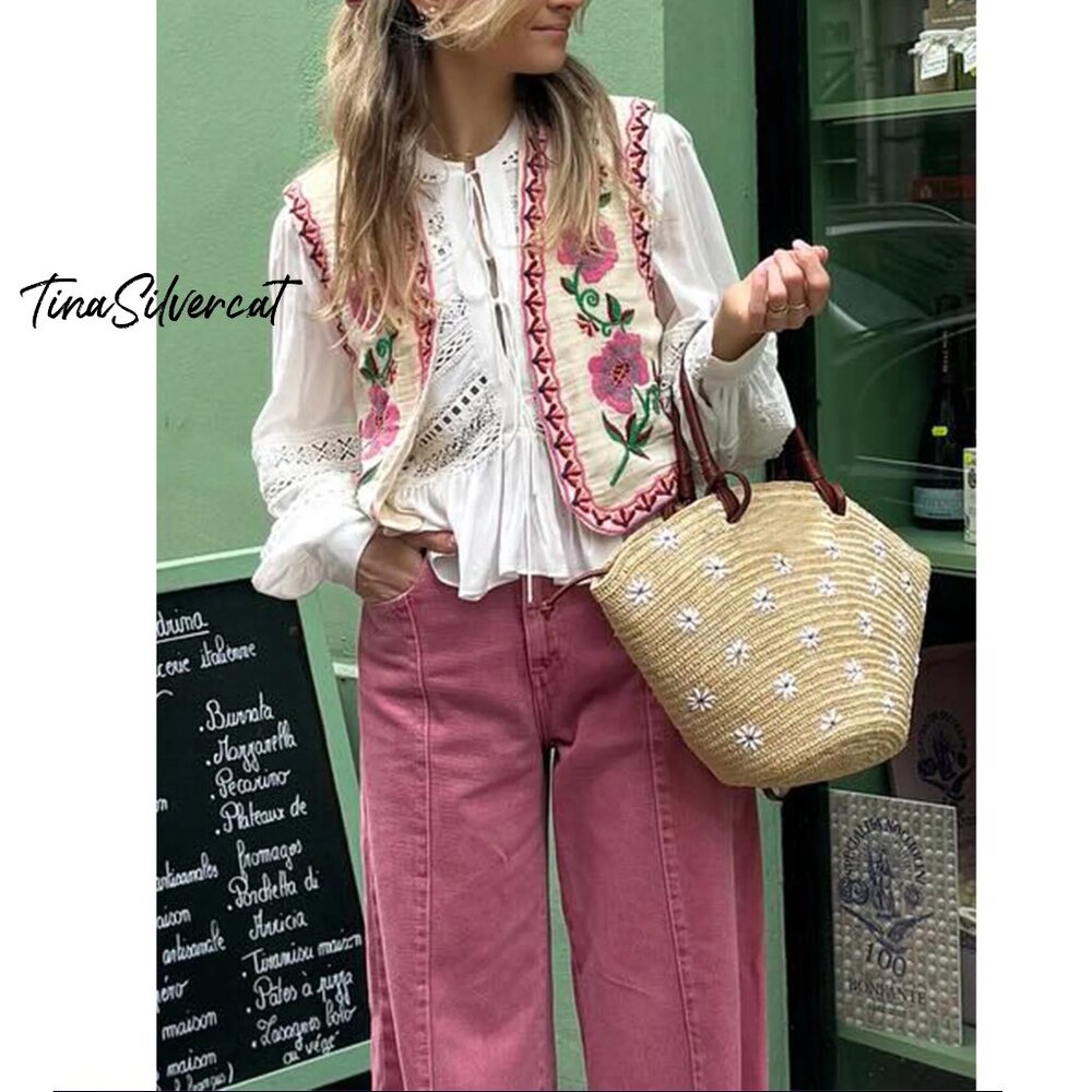 BLOGGER'S FAVE! Zara Embroidered Vest NWT - Picture 14 of 17